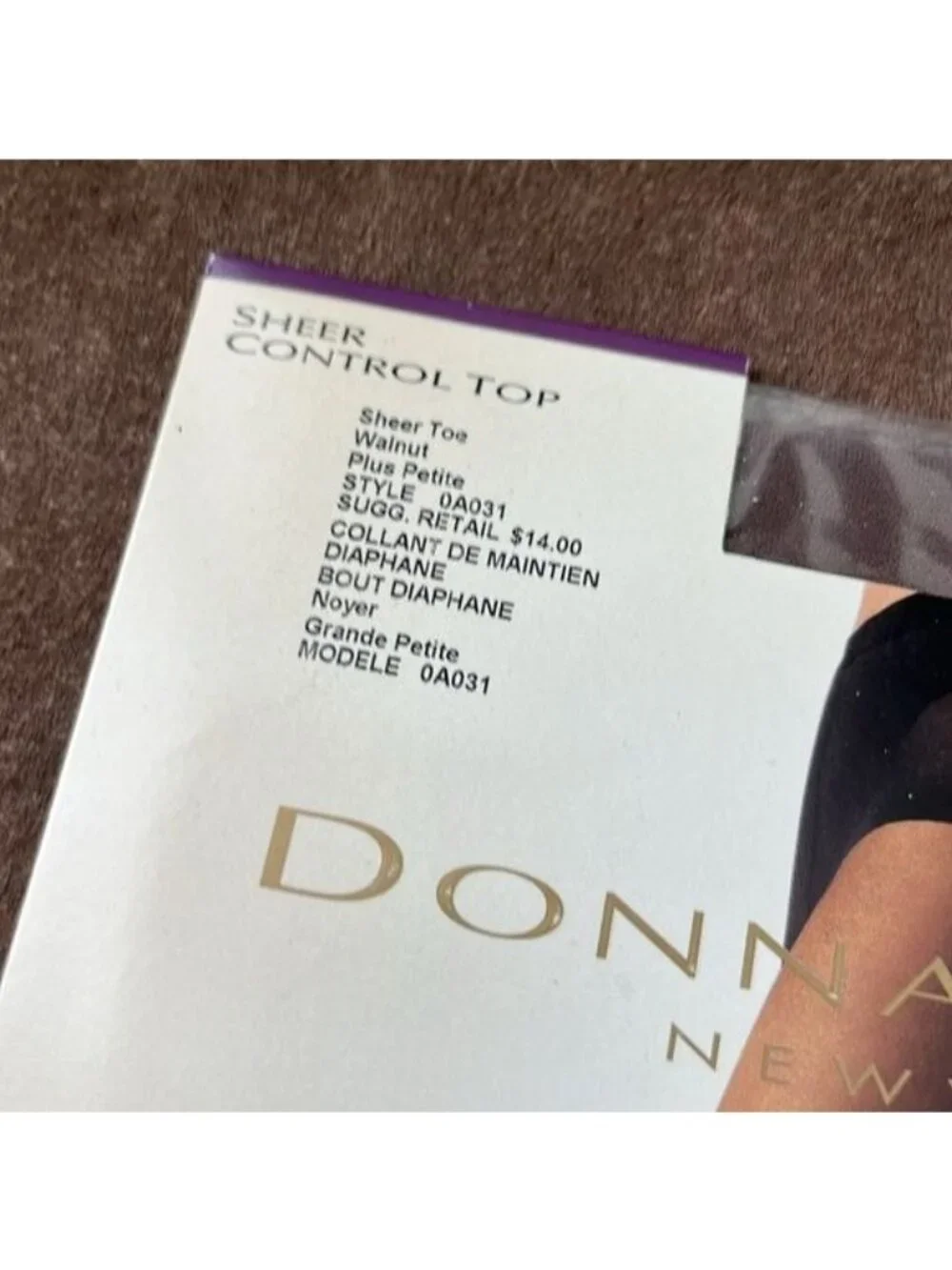 Donna Karan DKNY The Essentials Sheer Toe Control Top Tights Pantyhose